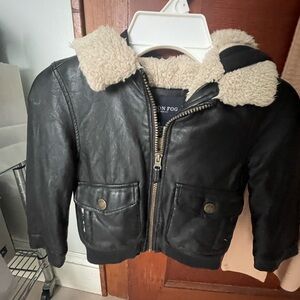 Size 3T dark brown/blackish London fog bomber jacket